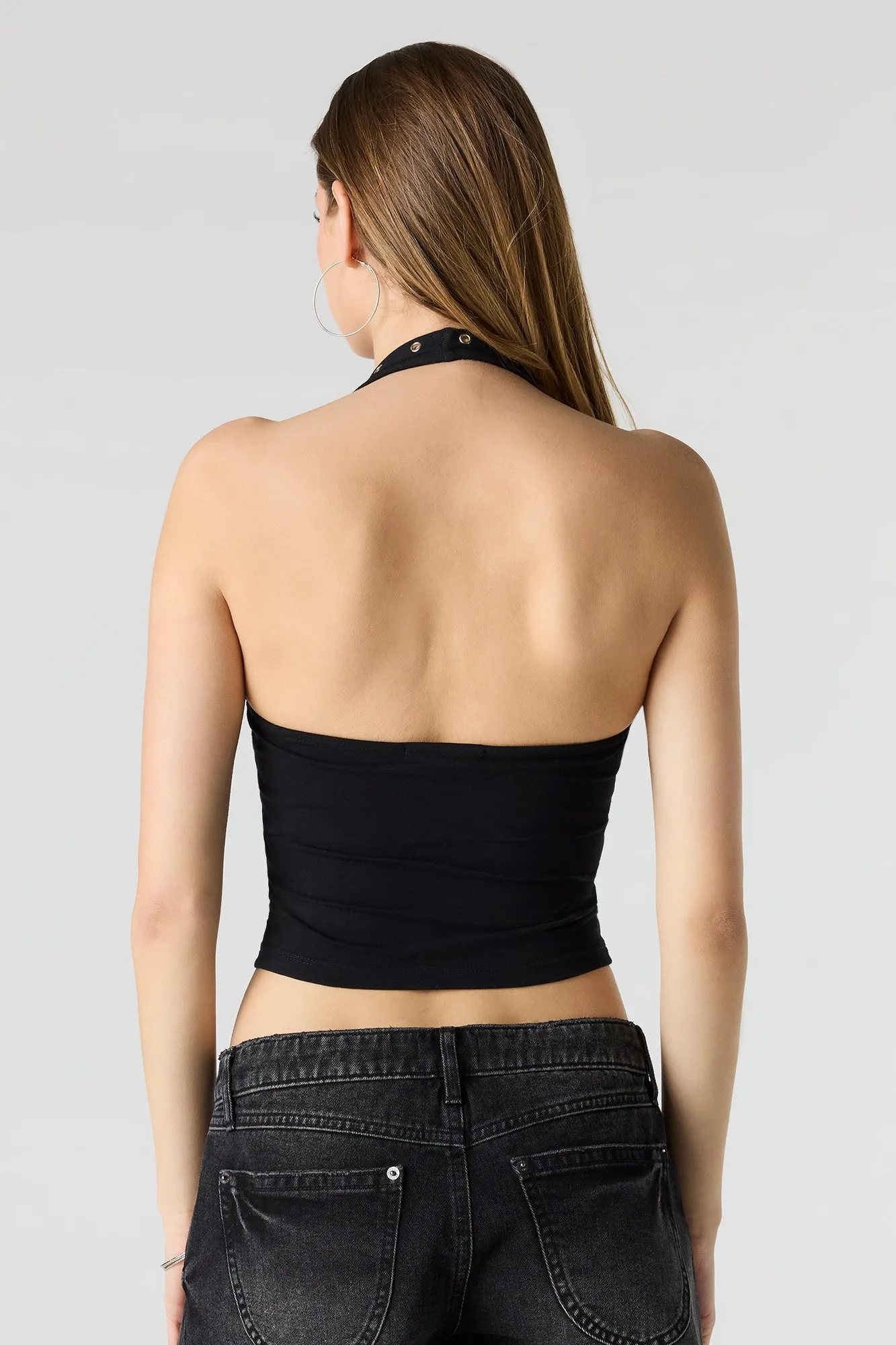 Soft Contour Grommet Halter Top sold by Charlotte Russe product image thumbnail 5