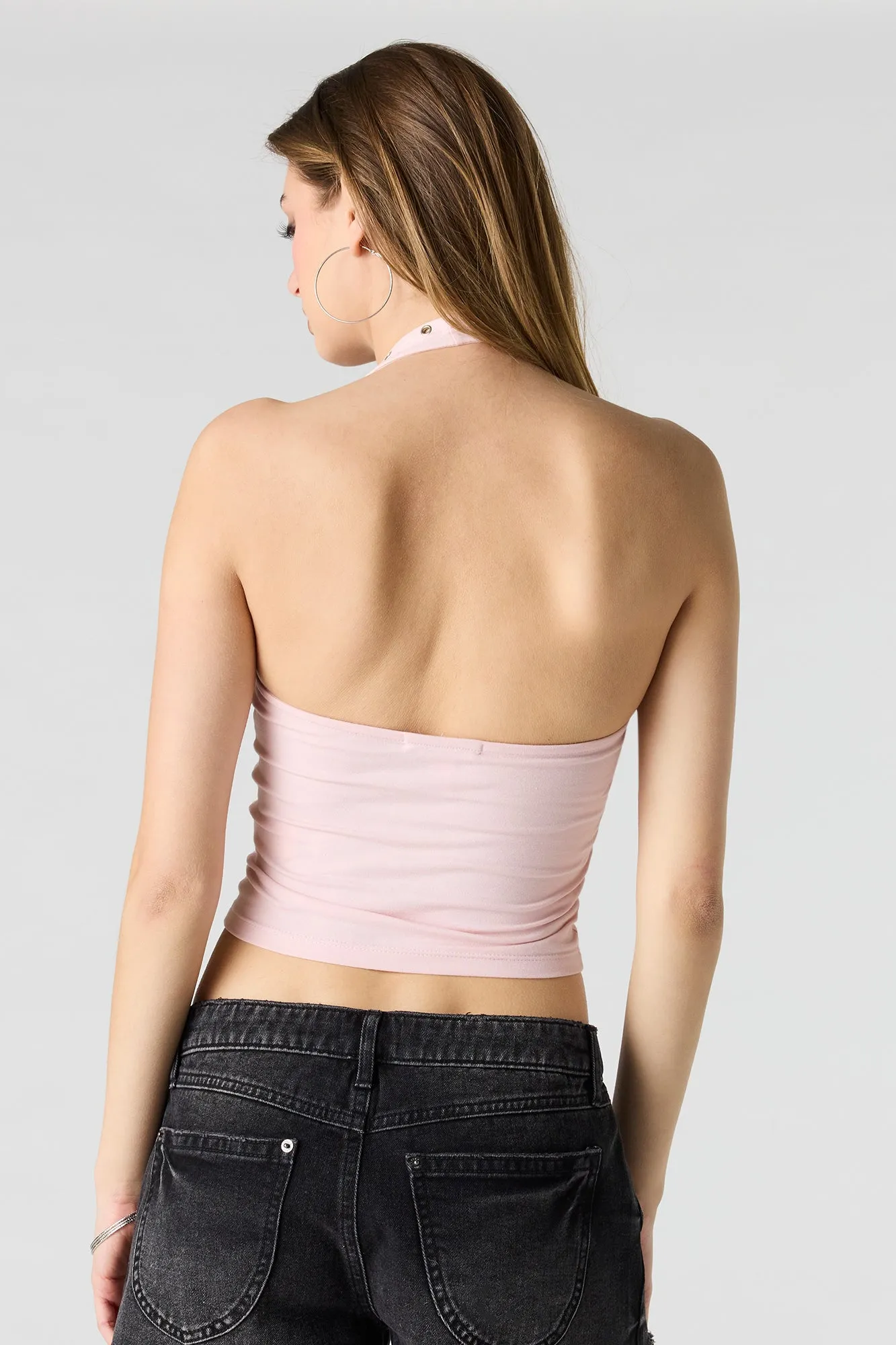 Soft Contour Grommet Halter Top sold by Charlotte Russe product image thumbnail 2
