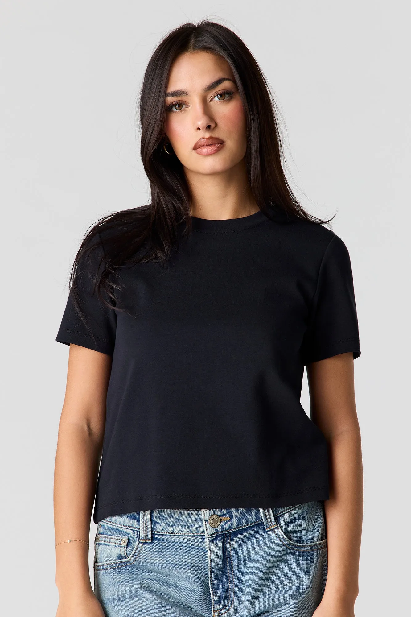 Luxe Heavy Cotton T-Shirt sold by Charlotte Russe product image thumbnail 4