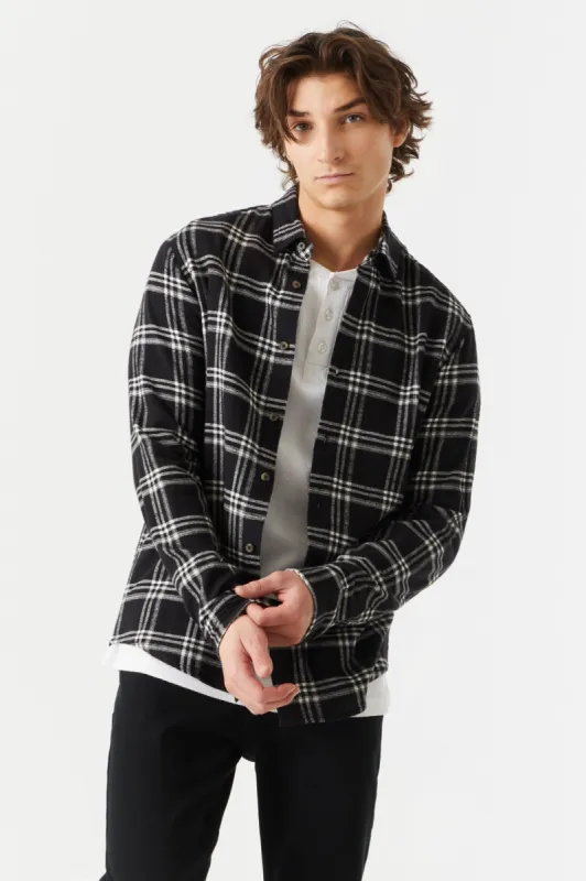Plaid Button-Up Long Sleeve Top sold by Charlotte Russe