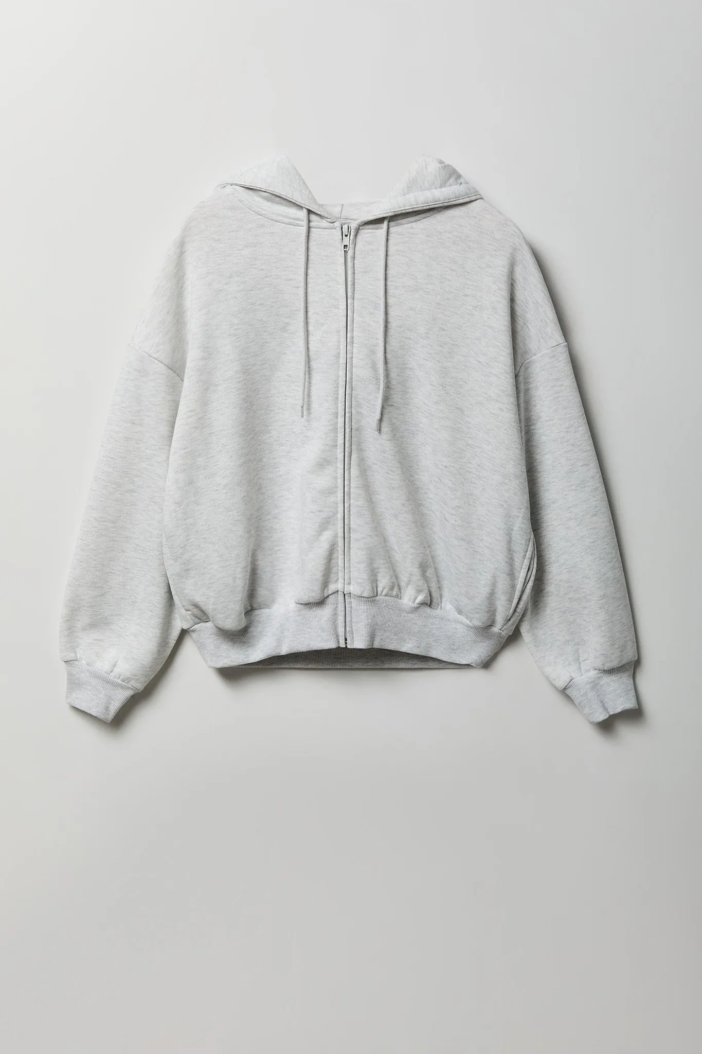 Fleece Boxy Zip Hoodie sold by Charlotte Russe product image thumbnail 5
