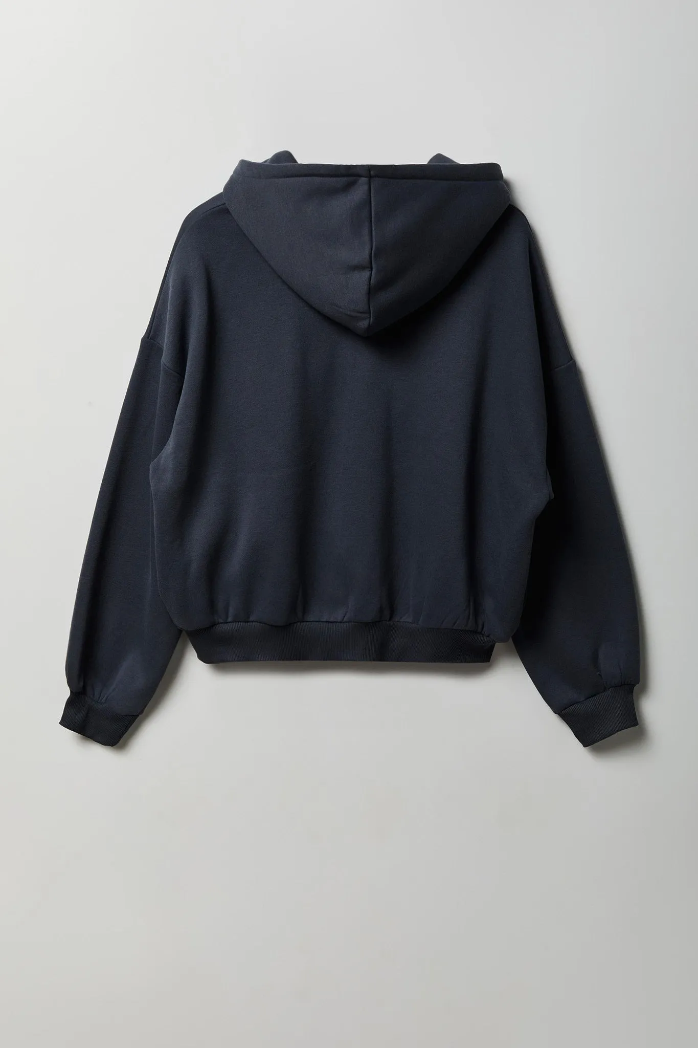 Fleece Boxy Zip Hoodie sold by Charlotte Russe product image thumbnail 4