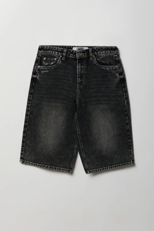 Low Rise Baggy Washed Black Jort 13" made by Stitches