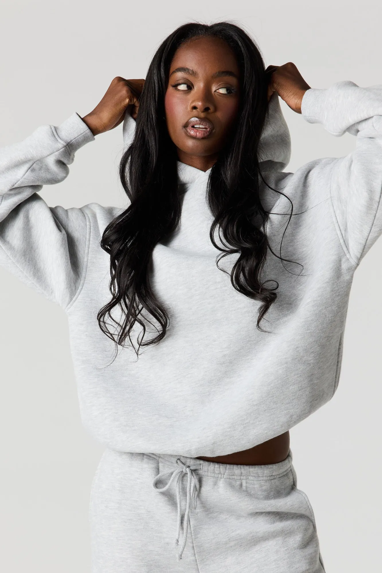 Luxe Fleece Favorite Hoodie sold by Charlotte Russe product image thumbnail 5