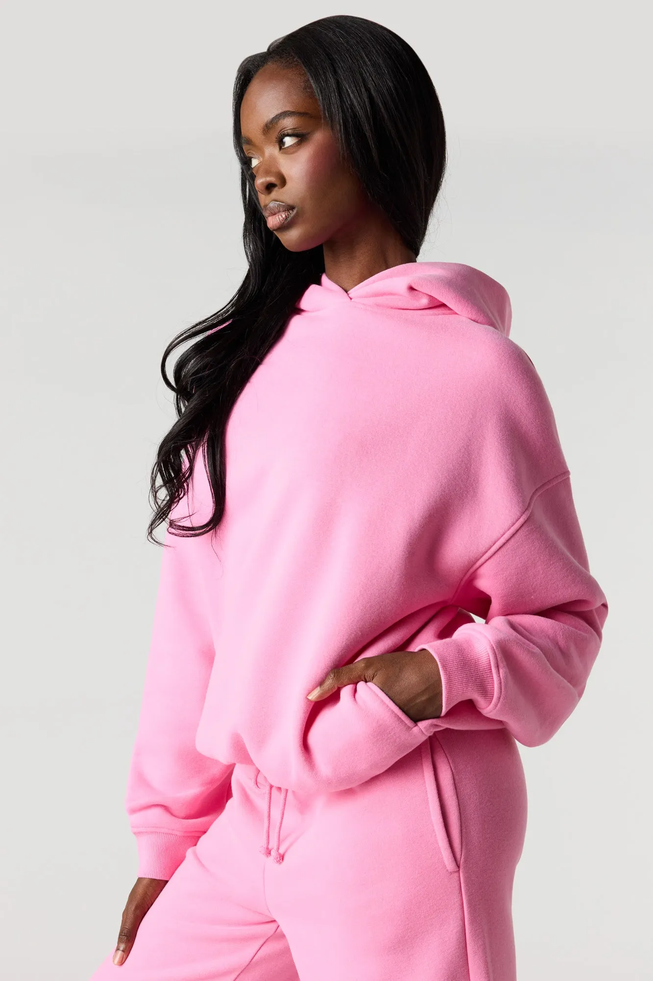 Luxe Fleece Favorite Hoodie sold by Charlotte Russe product image thumbnail 4