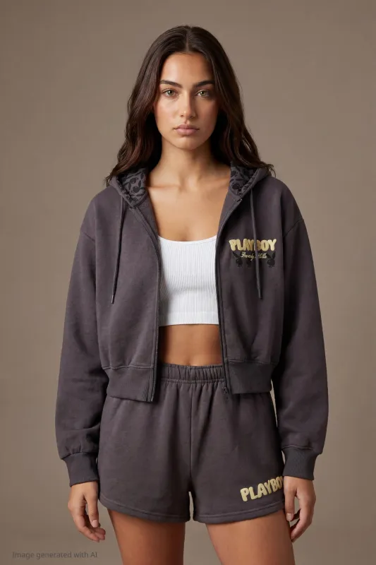 Playboy Fleece Graphic Zip Hoodie made by Stitches