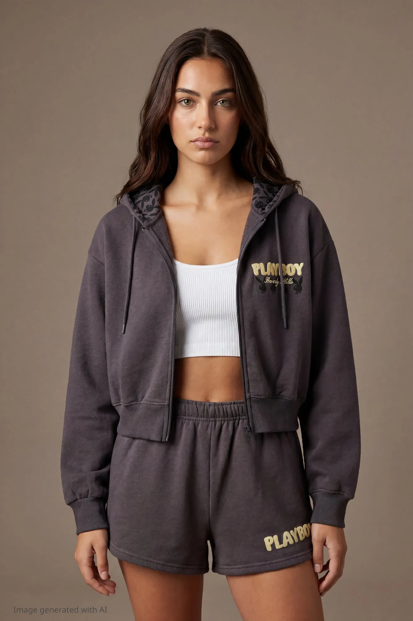 Playboy Fleece Graphic Zip Hoodie sold by Charlotte Russe