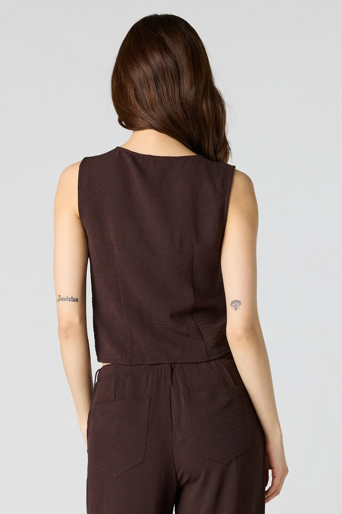 Flowy Button-Up Vest sold by Charlotte Russe product image thumbnail 2