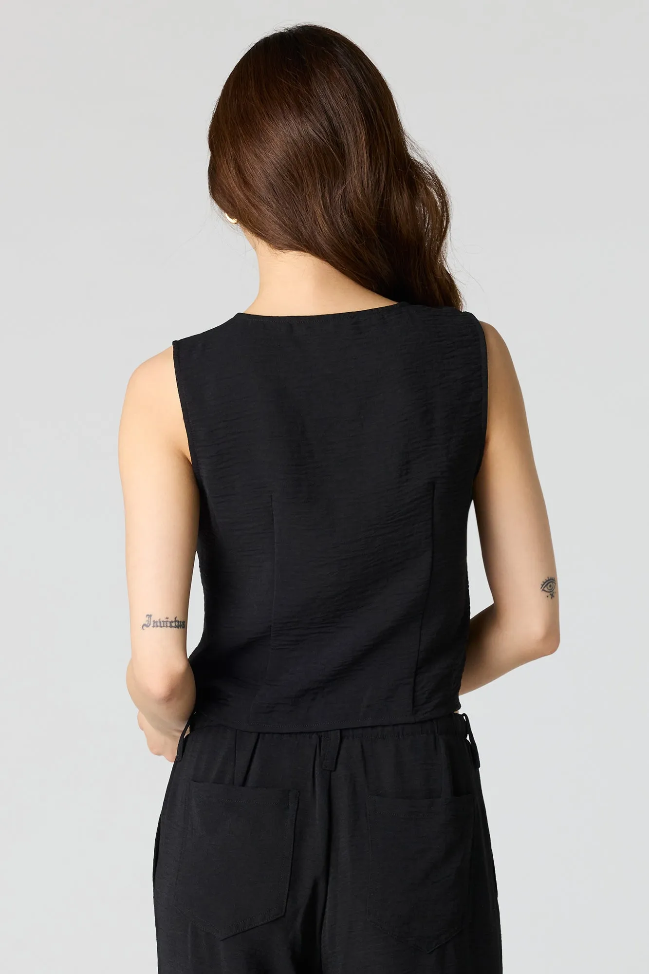 Flowy Button-Up Vest sold by Charlotte Russe product image thumbnail 5