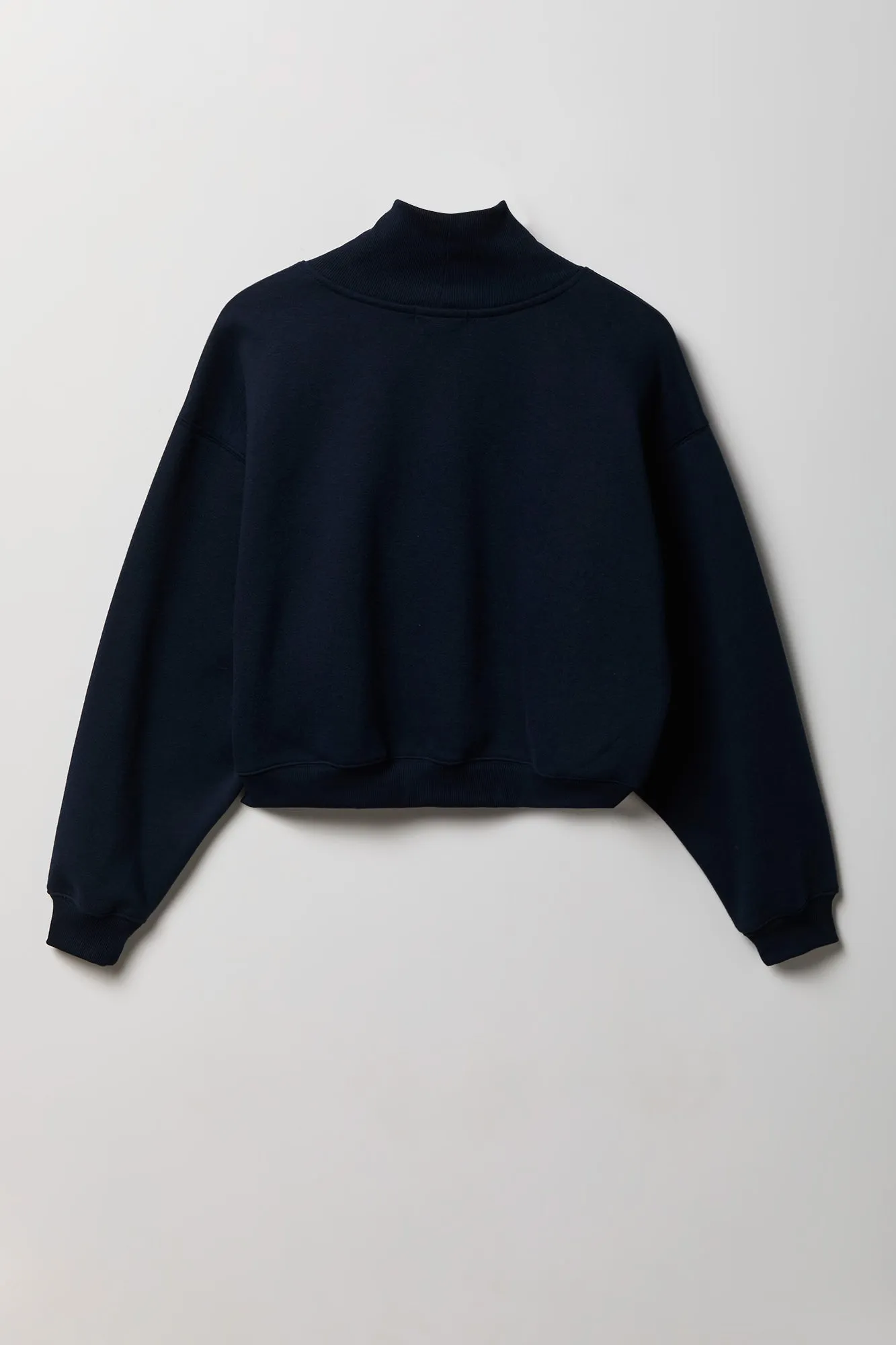 Fleece Boxy Mock Neck Sweatshirt sold by Charlotte Russe product image thumbnail 4