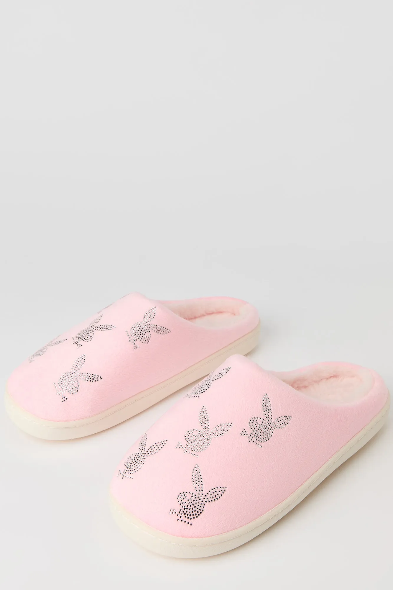 Playboy Rhinestone Faux Fur Slipper sold by Charlotte Russe