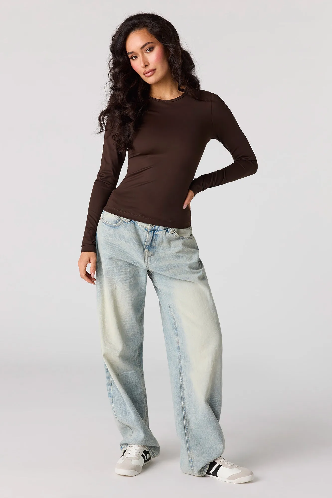 Luxe Heavy Contour Long Sleeve Top sold by Charlotte Russe product image thumbnail 3