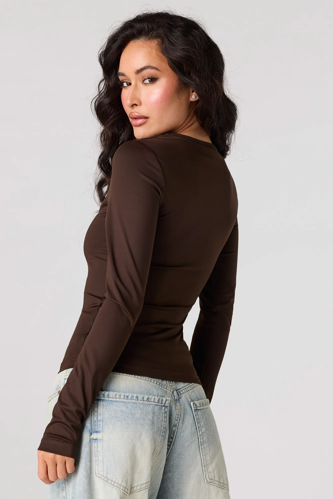 Luxe Heavy Contour Long Sleeve Top sold by Charlotte Russe product image thumbnail 2
