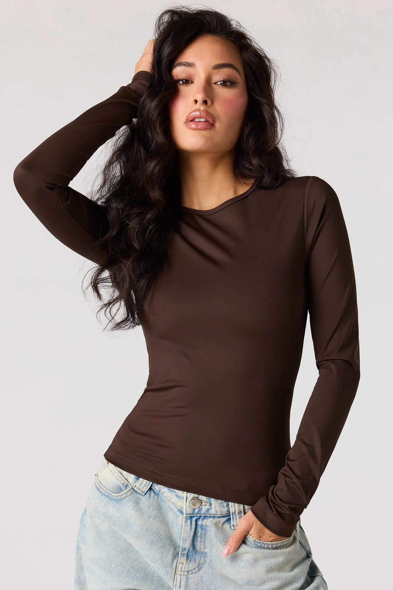 Luxe Heavy Contour Long Sleeve Top sold by Charlotte Russe