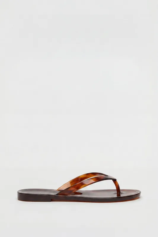 Tortoiseshell Jelly Thong Sandal made by Charlotte Russe