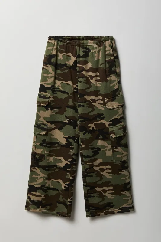 Fleece Ultra Wide Cargo Sweatpant made by Stitches