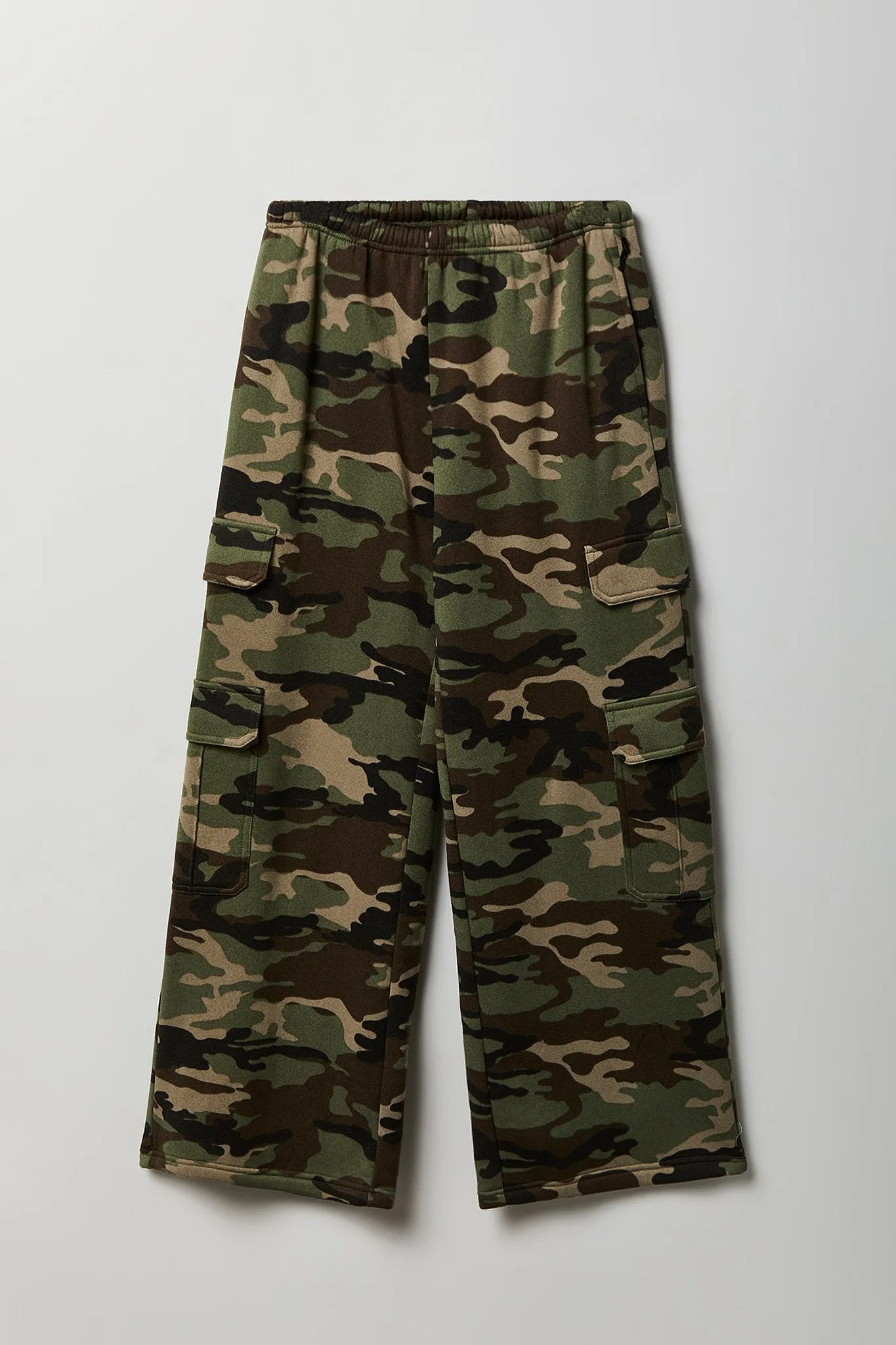 Fleece Ultra Wide Cargo Sweatpant sold by Charlotte Russe