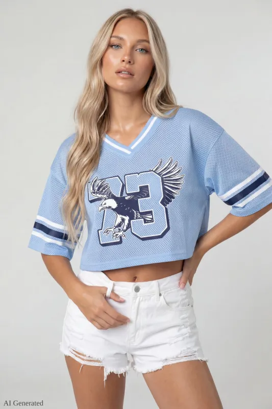 Mesh Cropped Jersey made by Charlotte Russe