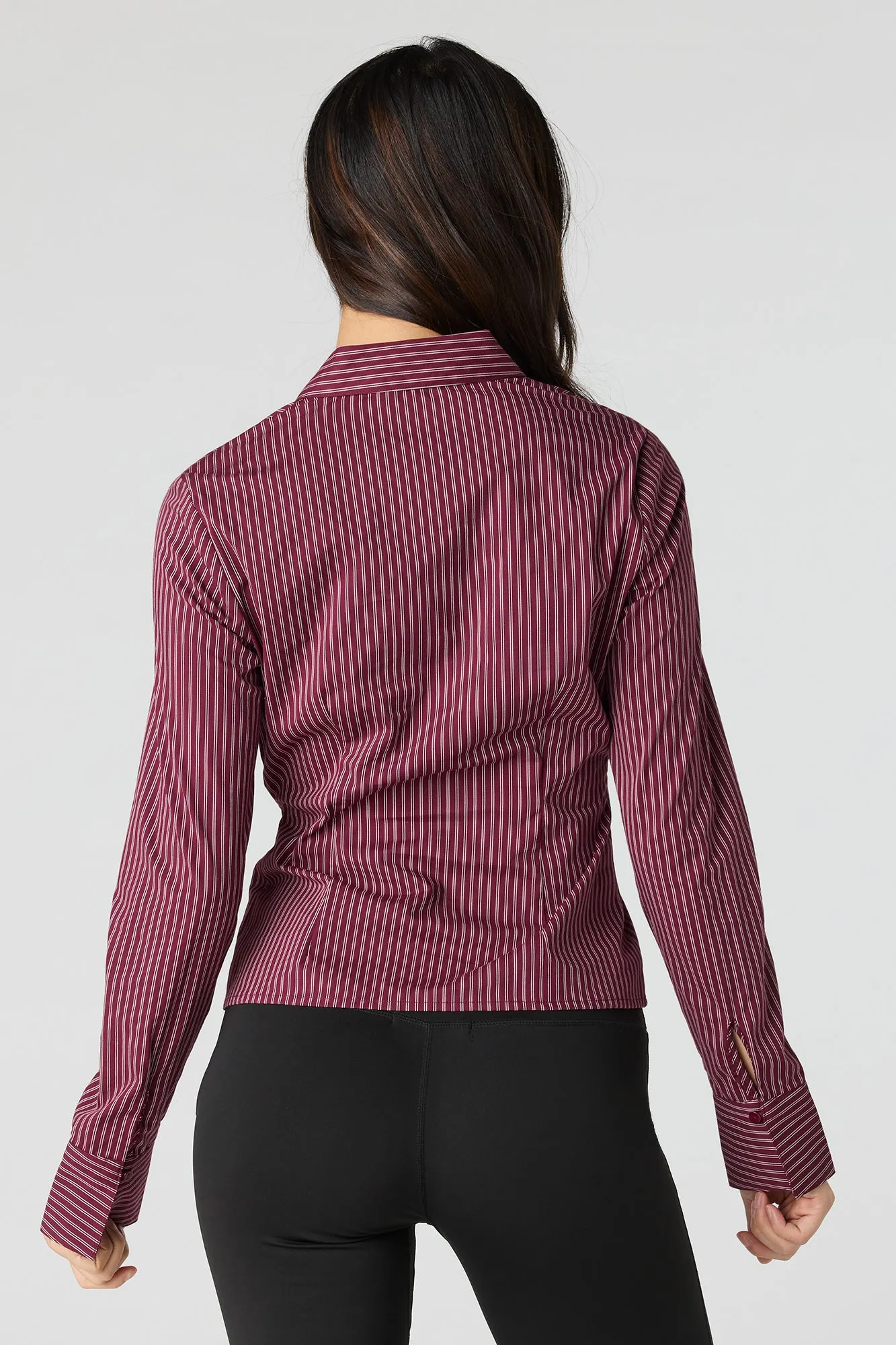 Slim Fit Button-Up Top sold by Charlotte Russe product image thumbnail 2