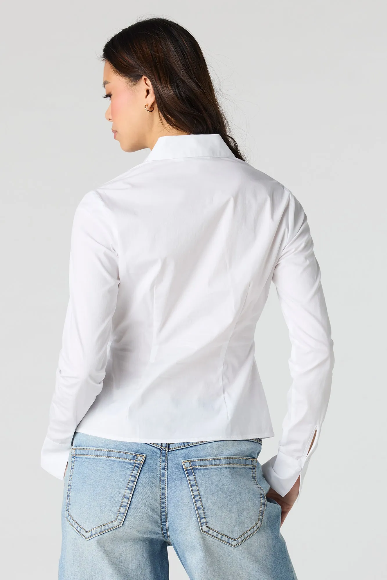 Slim Fit Button-Up Top sold by Charlotte Russe product image thumbnail 5