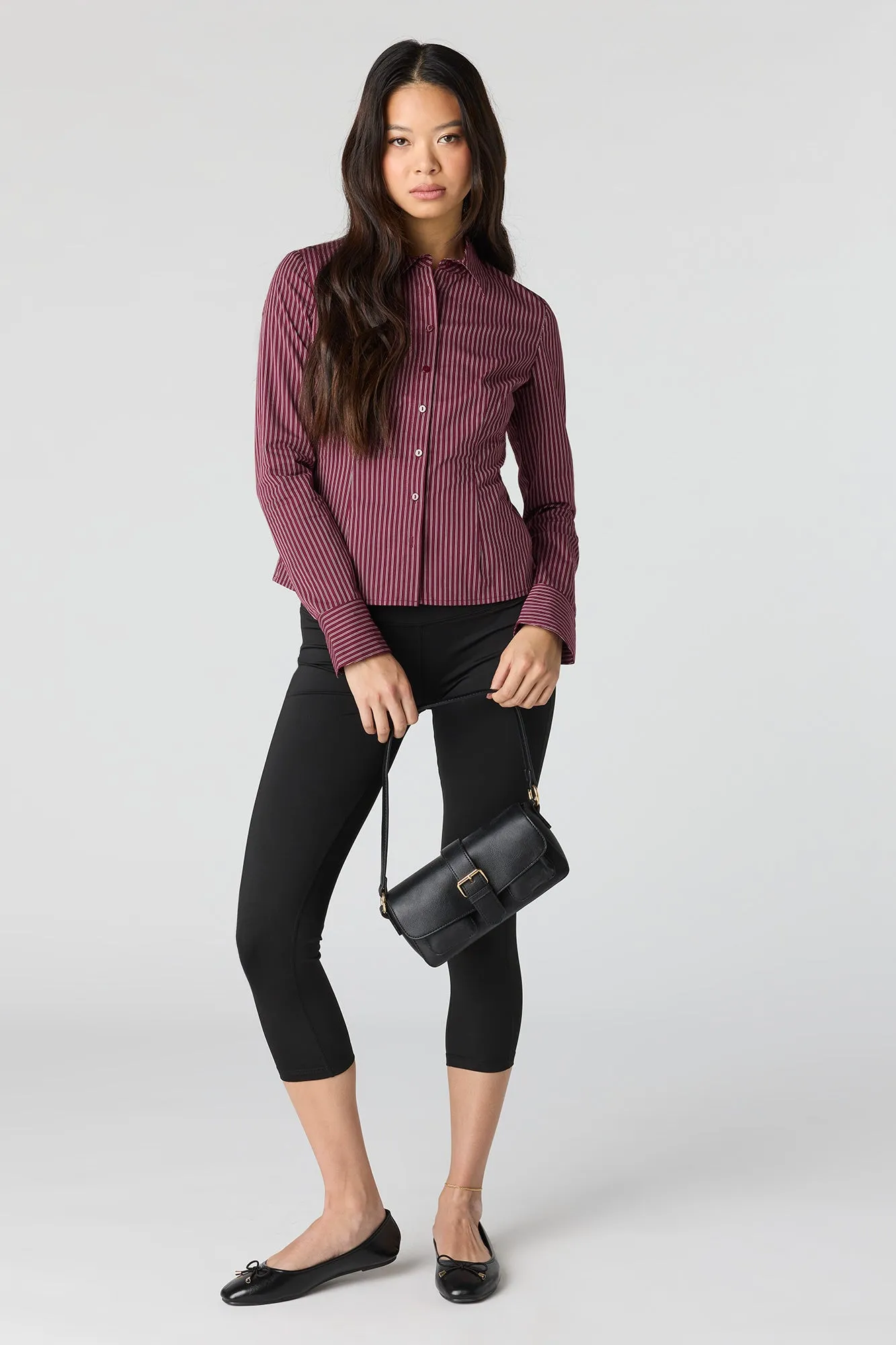 Slim Fit Button-Up Top sold by Charlotte Russe product image thumbnail 3