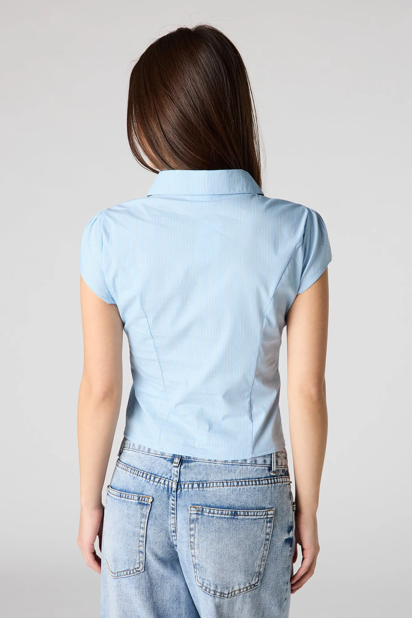 Button-Up Fitted Collared Top sold by Charlotte Russe product image thumbnail 2