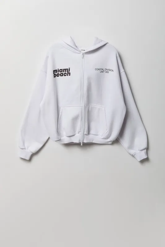 Graphic Fleece Boxy Zip Hoodie made by Stitches