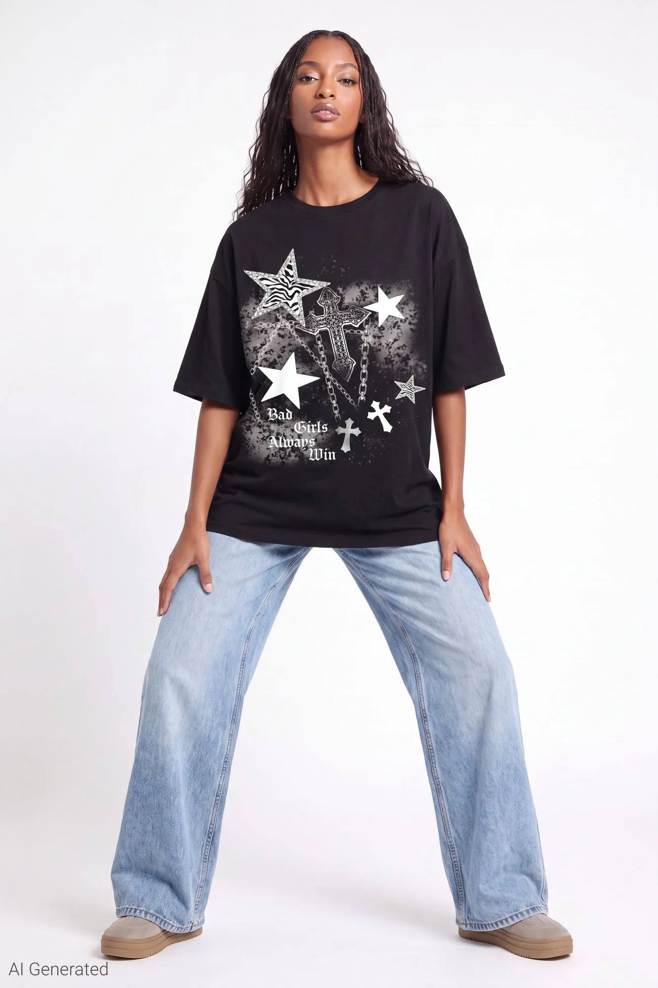 Oversized Soft Graphic T-Shirt sold by Charlotte Russe product image thumbnail 5