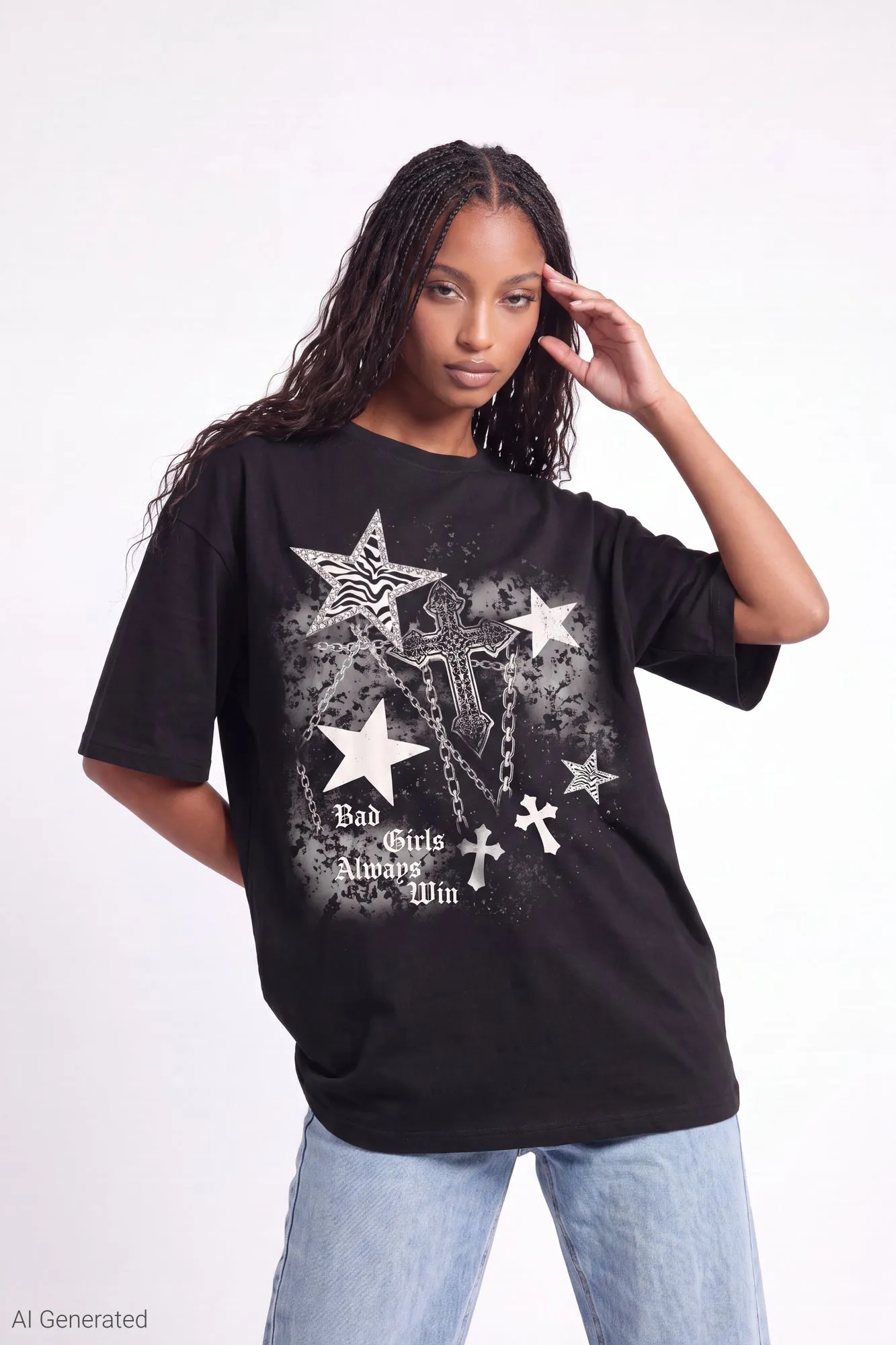 Oversized Soft Graphic T-Shirt sold by Charlotte Russe product image thumbnail 4