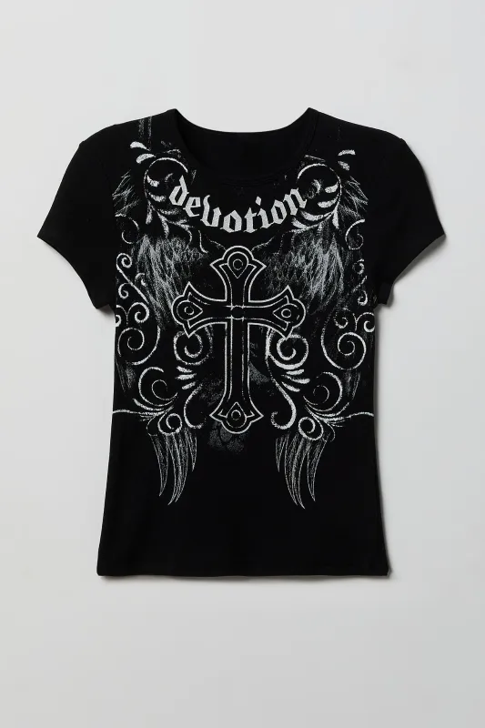 Rhinestone Fitted T-Shirt made by Stitches