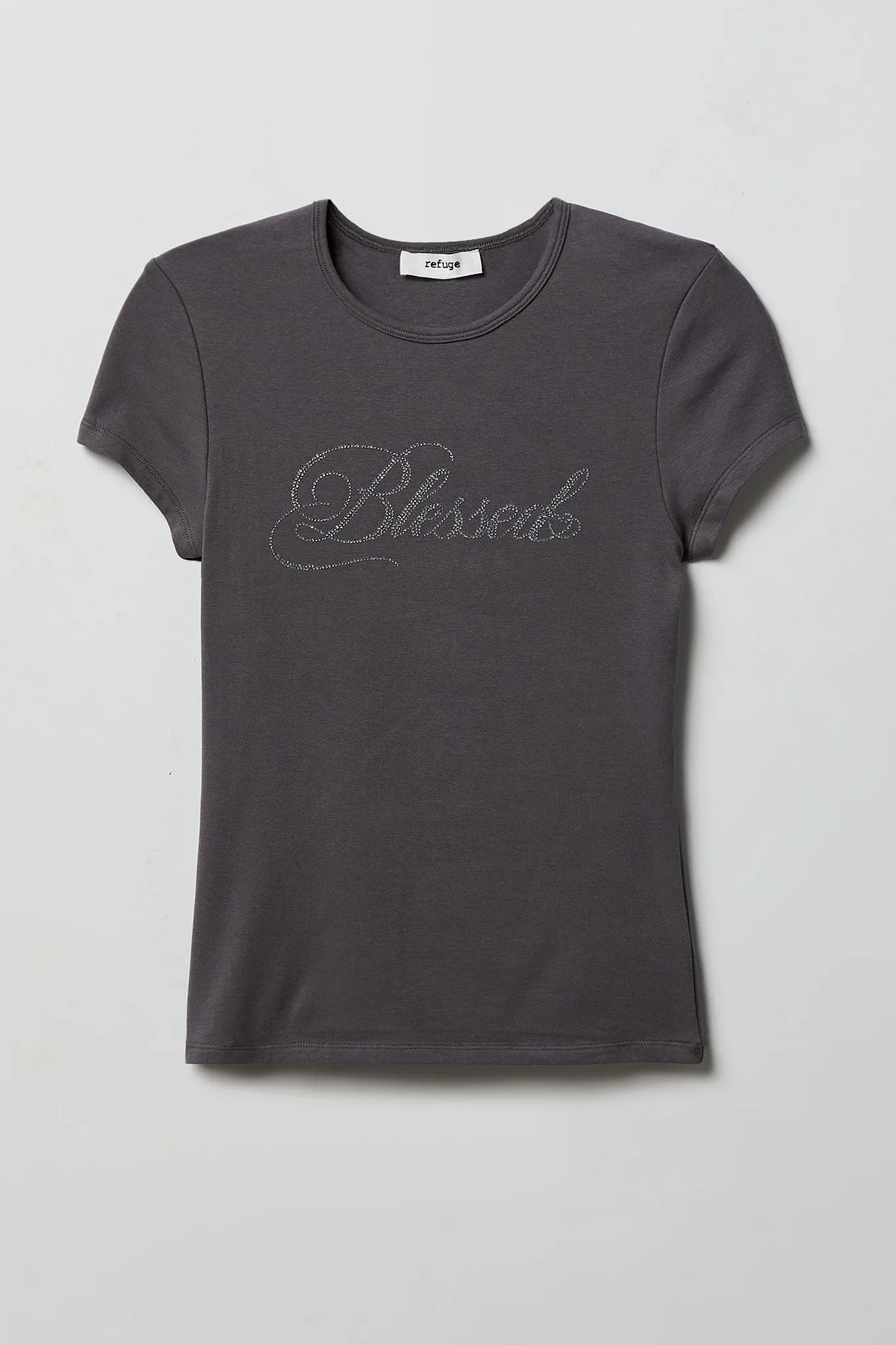 Rhinestone Fitted T-Shirt sold by Charlotte Russe product image thumbnail 3