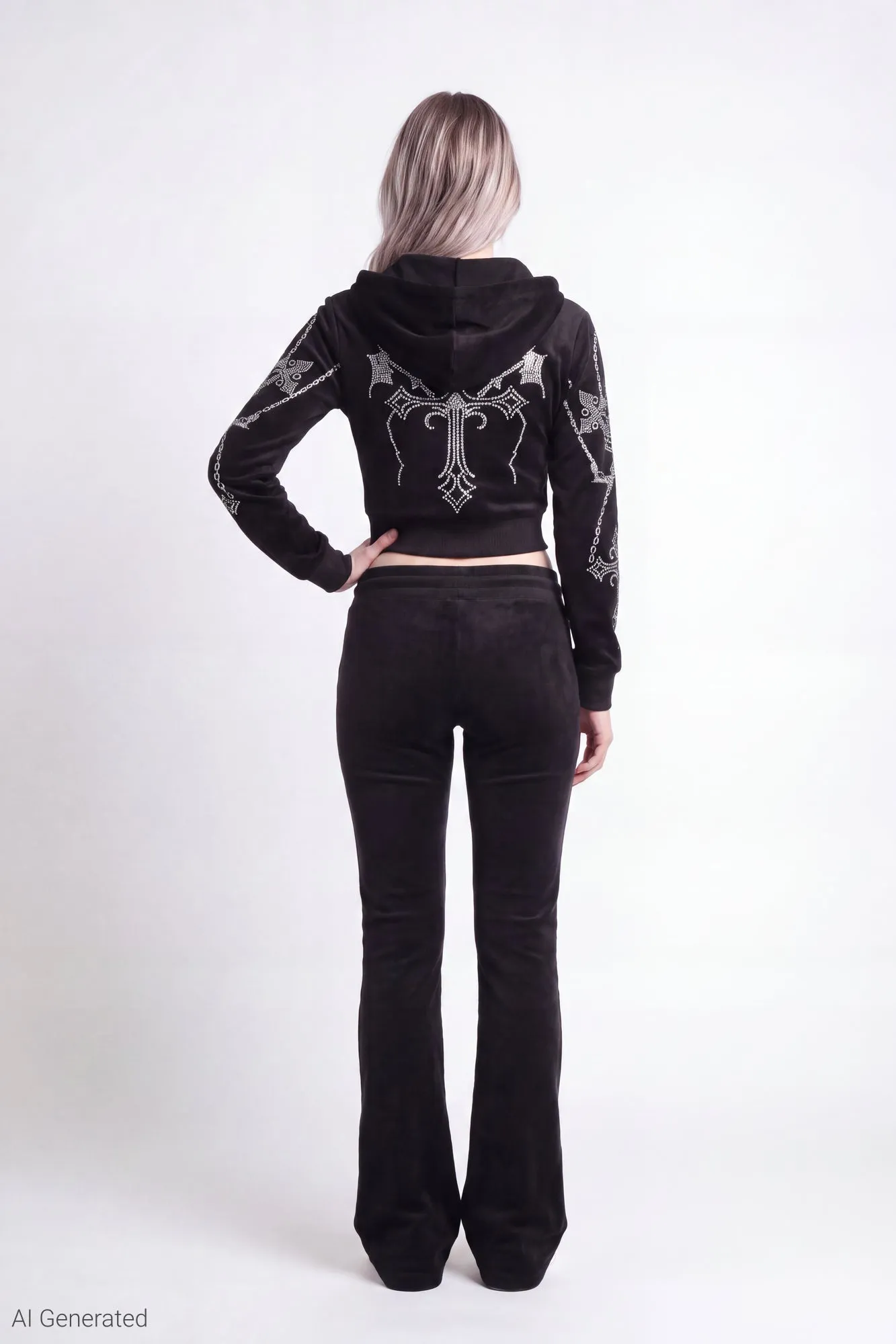 Fleece Graphic Flare Sweatpant sold by Charlotte Russe product image thumbnail 5