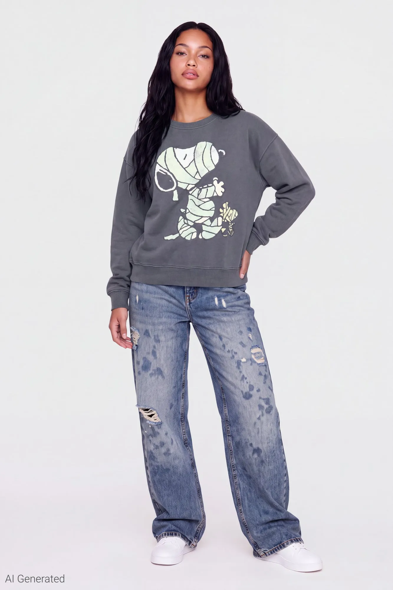 Peanuts Snoopy Halloween Sweatshirt sold by Charlotte Russe product image thumbnail 3