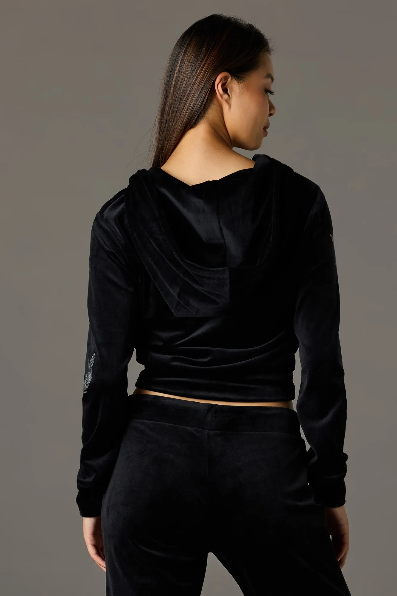 Playboy Velour Rhinestone Zip Hoodie sold by Charlotte Russe product image thumbnail 5