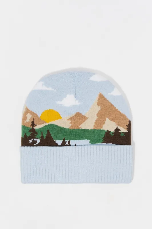 Mountain Scene Print Knit Beanie sold by Charlotte Russe