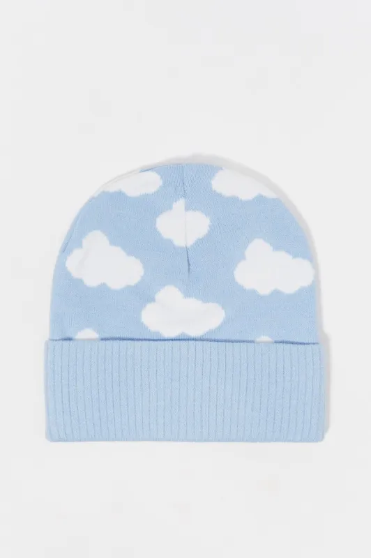 Cloud Print Knit Beanie sold by Charlotte Russe