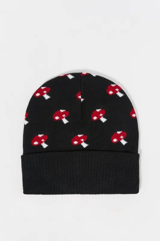 Mushroom Print Knit Beanie sold by Charlotte Russe