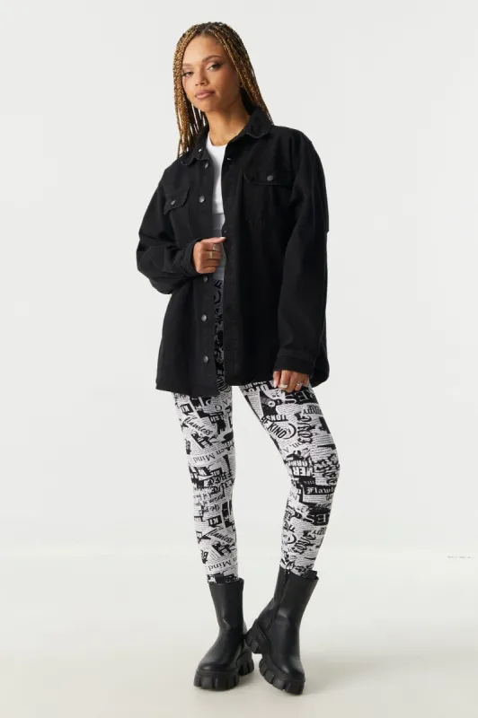 Soft Newspaper Print Legging sold by Charlotte Russe