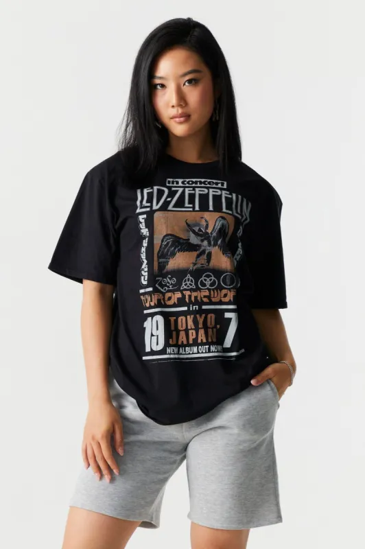 Led Zeppelin Tour Graphic Boyfriend T-Shirt sold by Charlotte Russe