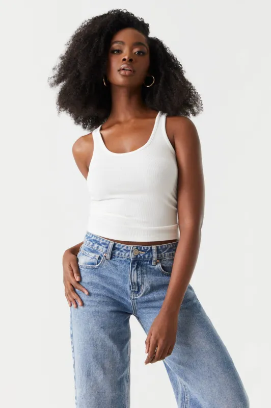 Soft Ribbed Scoop Neck Tank Top sold by Charlotte Russe