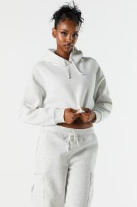 Fleece Cropped Hoodie sold by Charlotte Russe