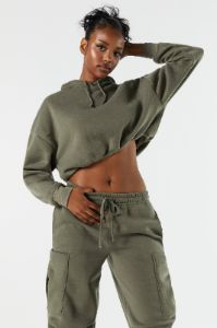 Fleece Cropped Hoodie sold by Charlotte Russe