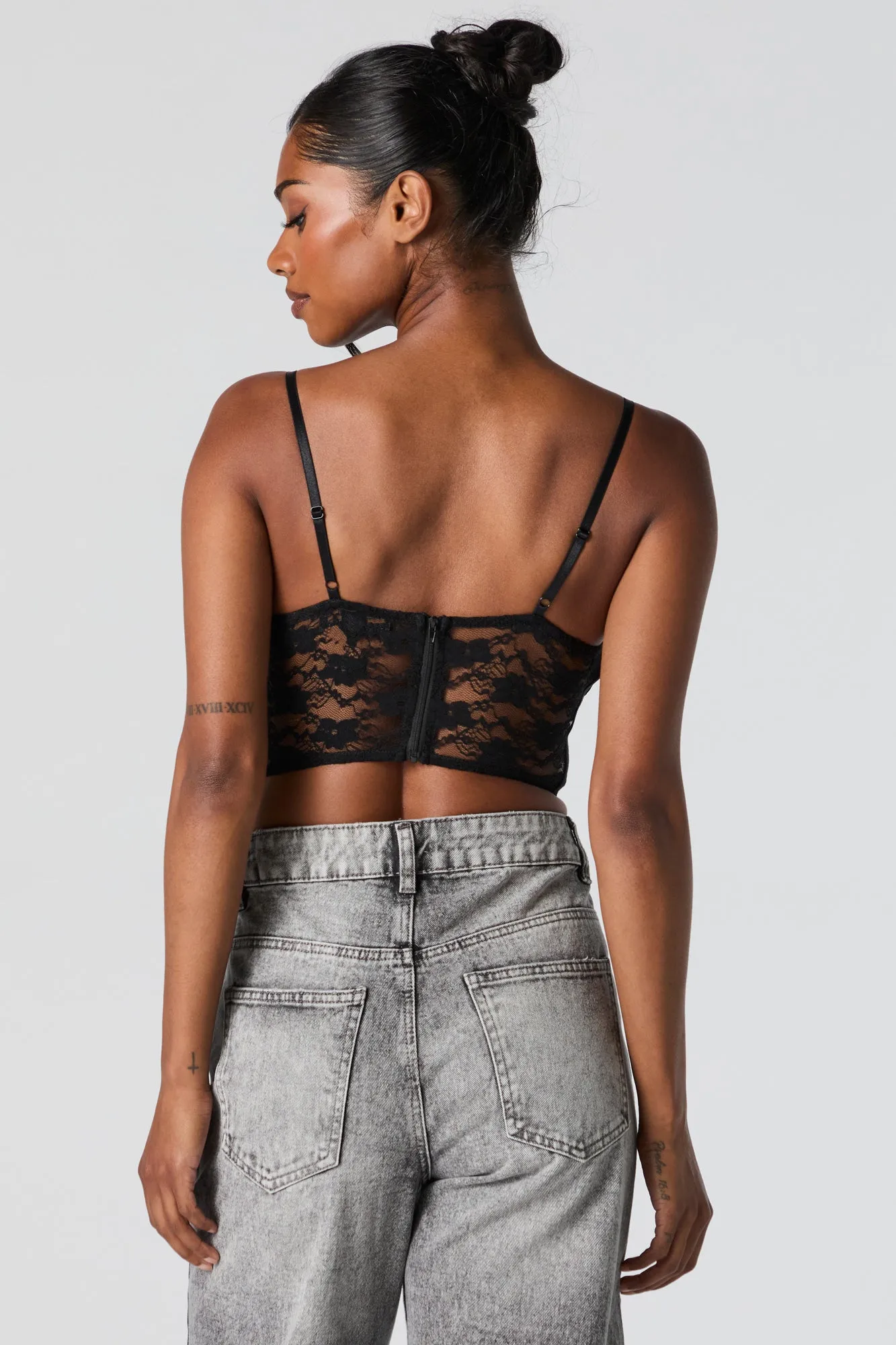 Floral Lace Cropped Corset Cami sold by Charlotte Russe product image thumbnail 5