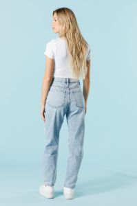 Light Wash Heavy Distressed Mom Jean sold by Charlotte Russe