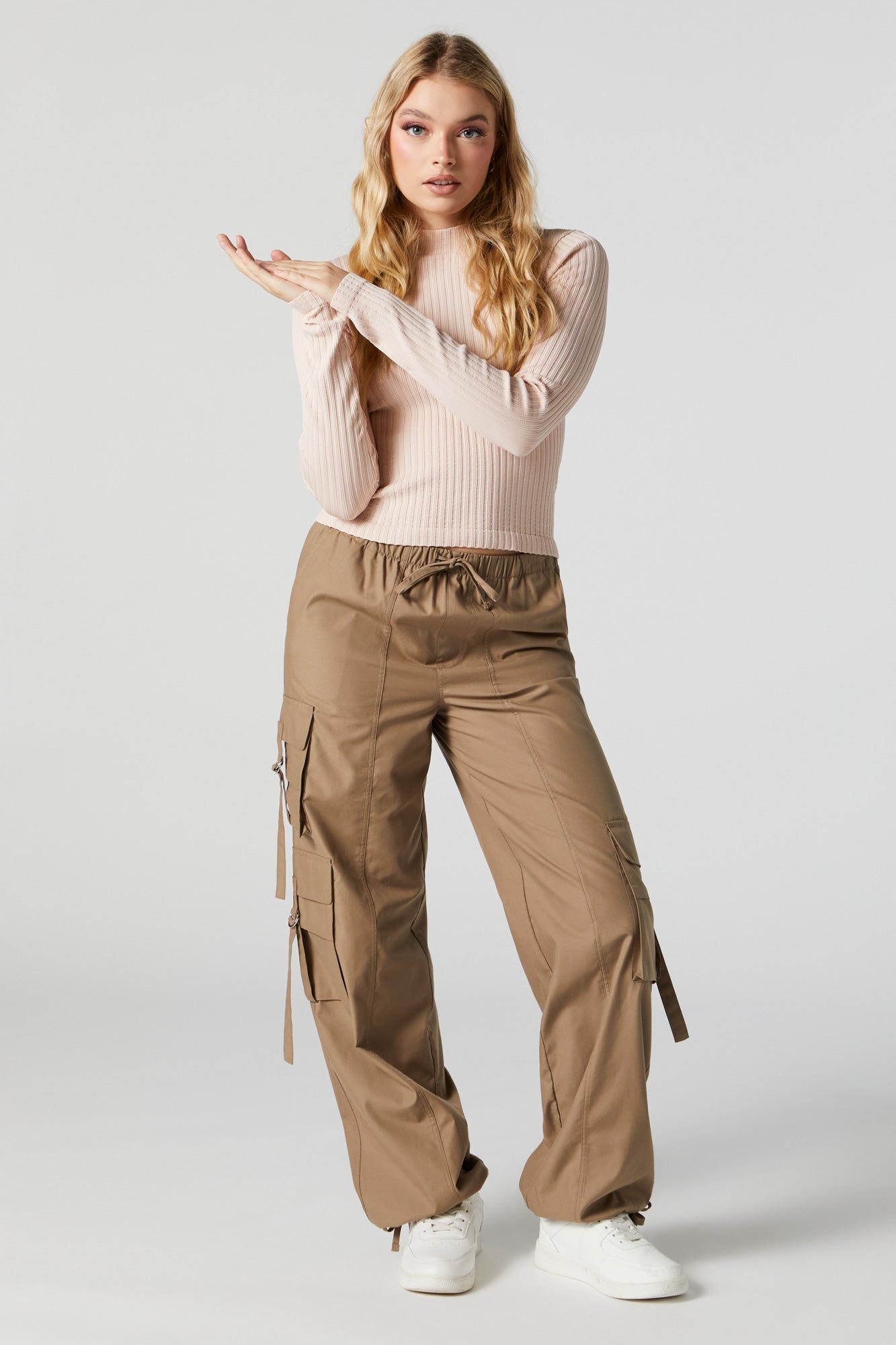 Coloured Seamless Ribbed Mock Neck Long Sleeve Top sold by Charlotte Russe product image thumbnail 3