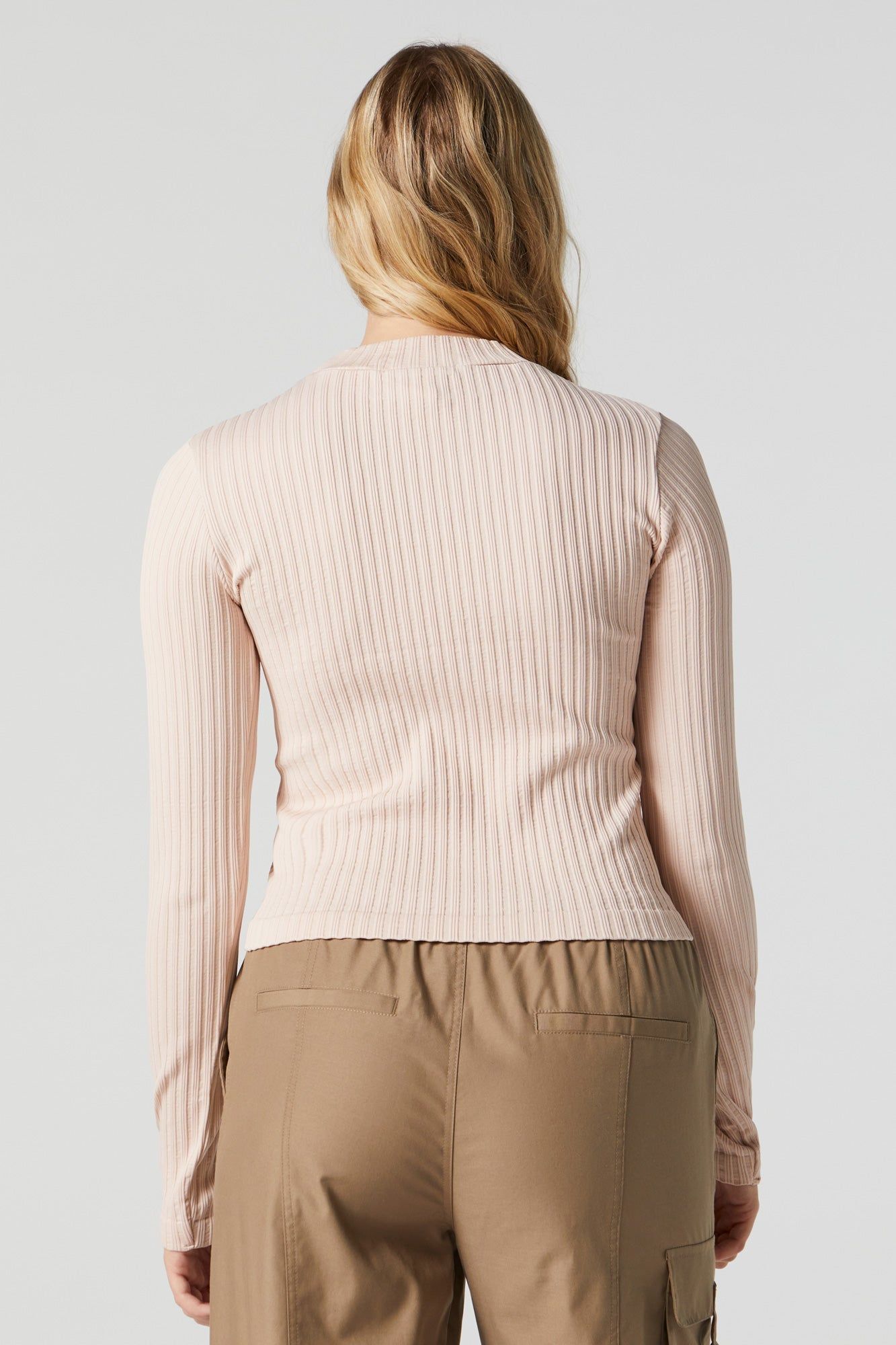 Coloured Seamless Ribbed Mock Neck Long Sleeve Top sold by Charlotte Russe product image thumbnail 2