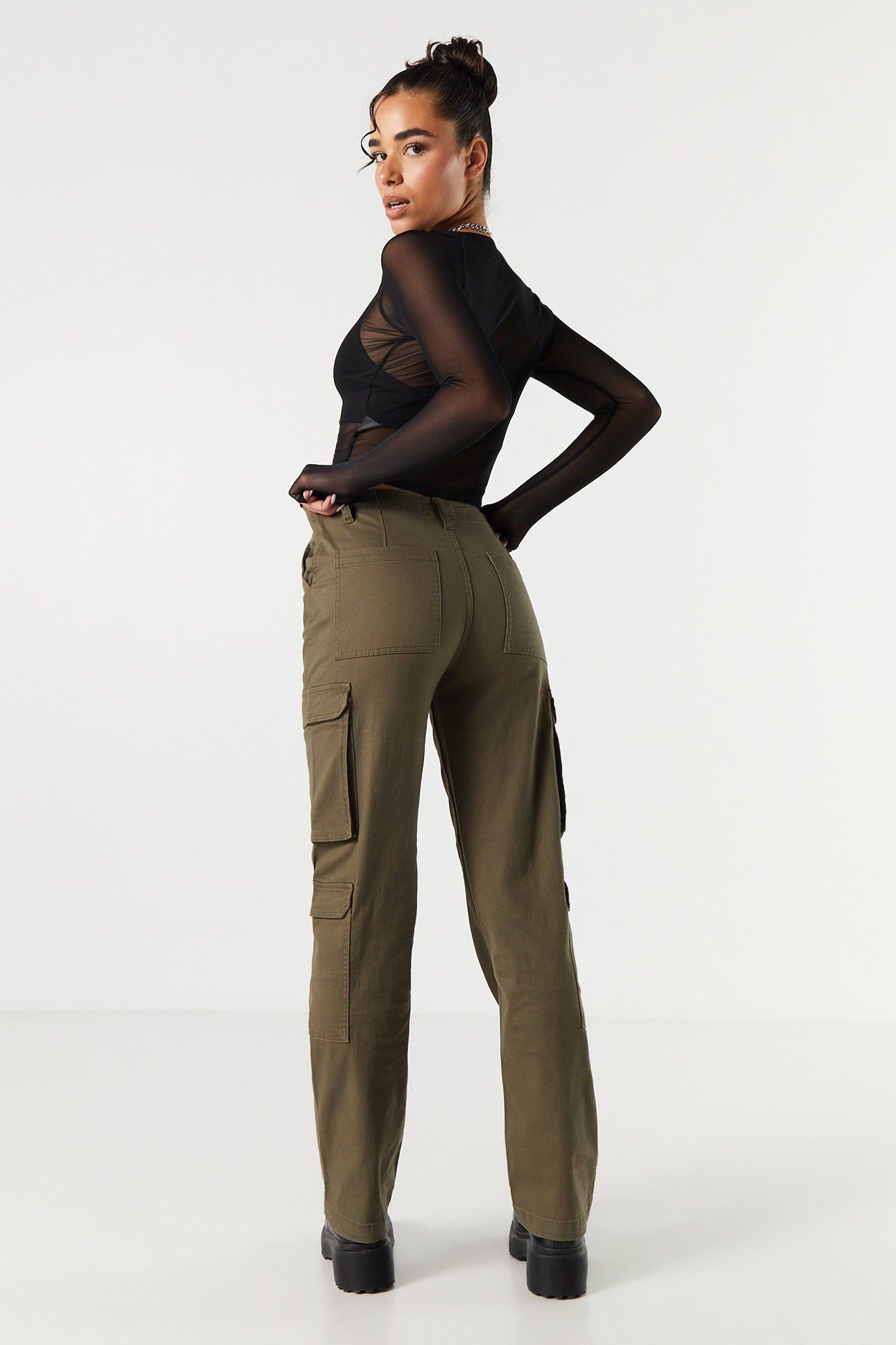 Twill Multi Pocket Cargo Pant sold by Charlotte Russe product image thumbnail 12