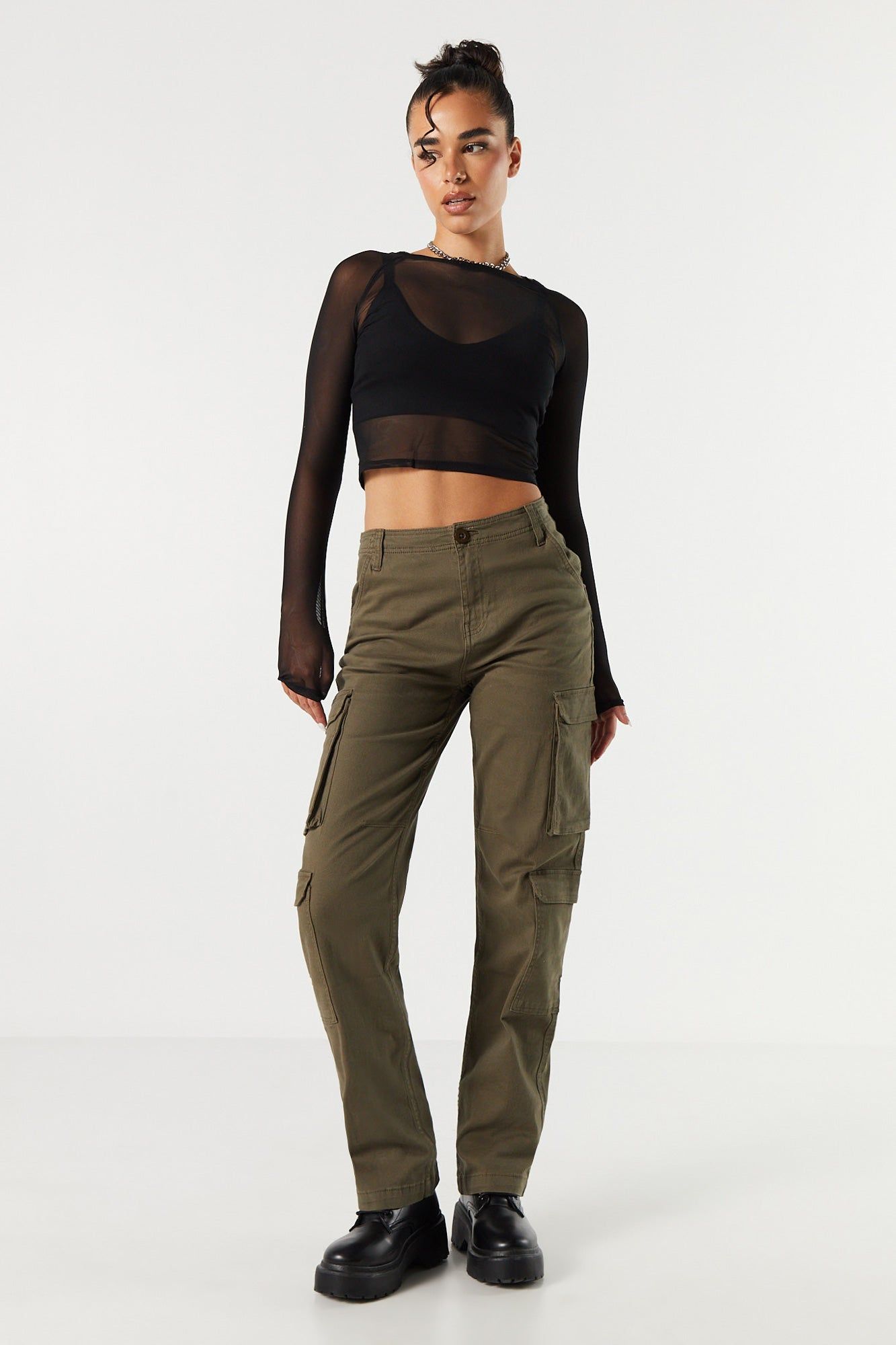 Twill Multi Pocket Cargo Pant sold by Charlotte Russe product image thumbnail 10