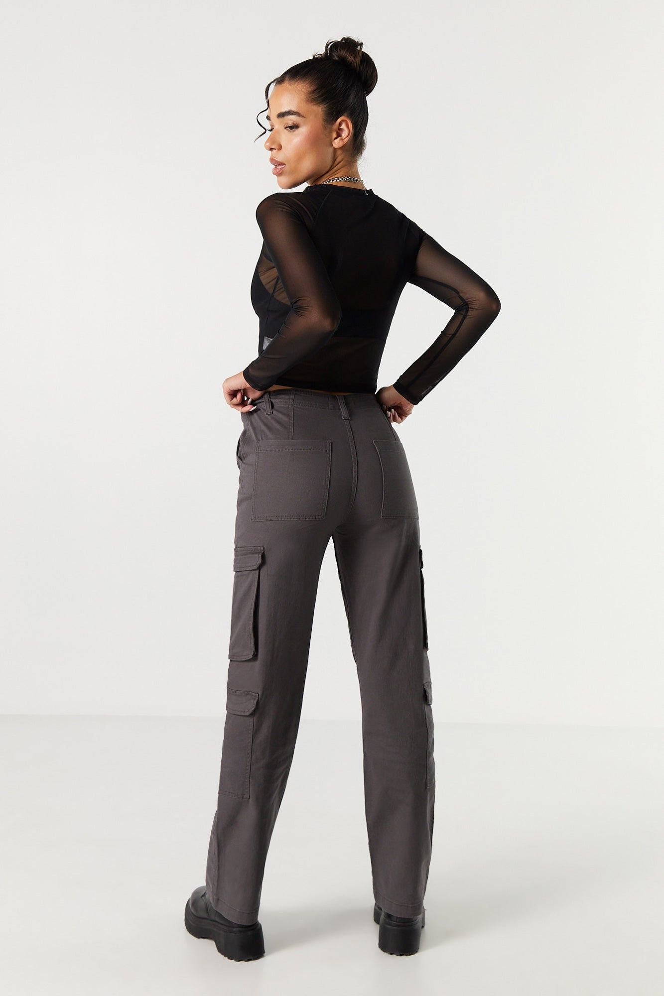 Twill Multi Pocket Cargo Pant sold by Charlotte Russe product image thumbnail 3