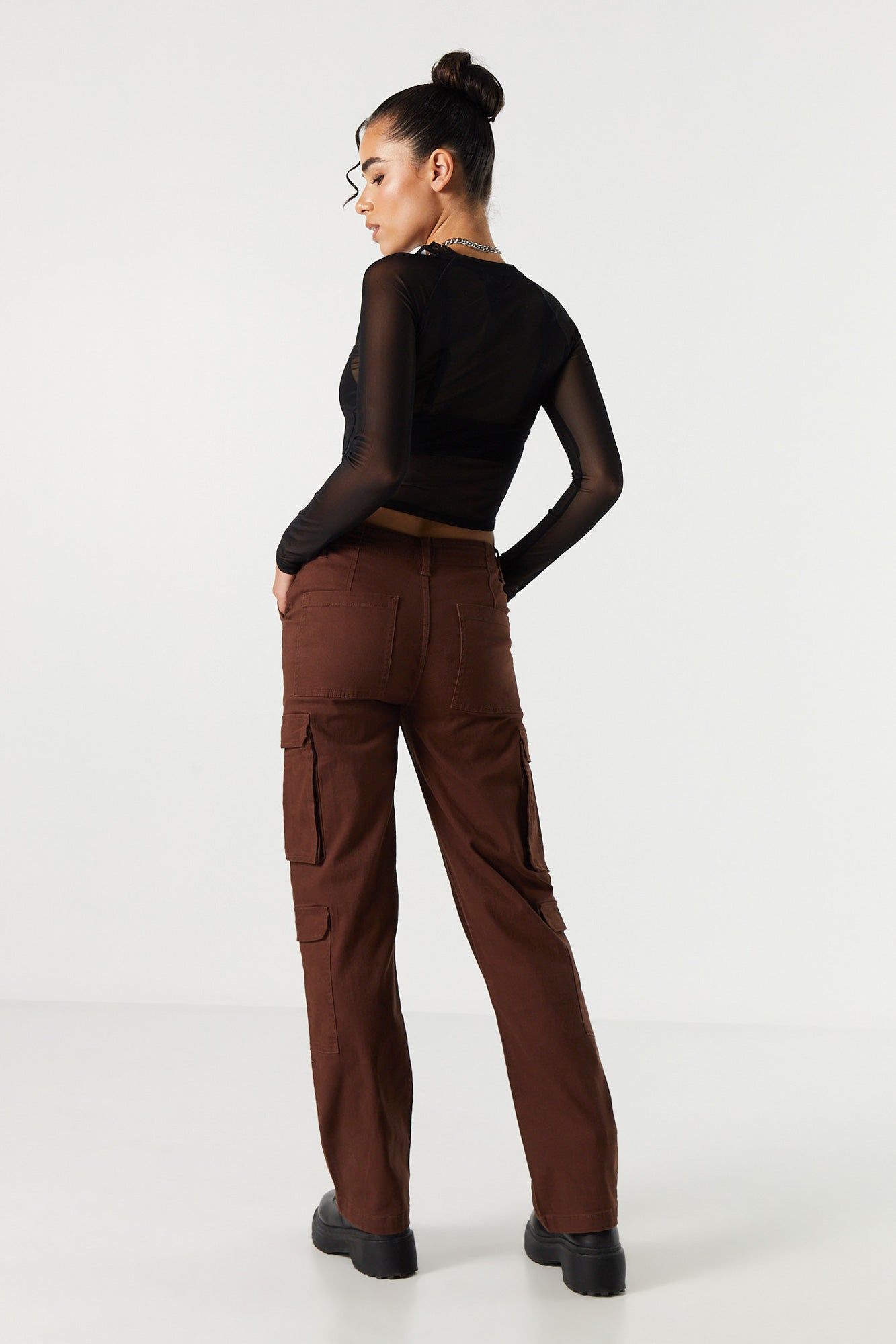 Twill Multi Pocket Cargo Pant sold by Charlotte Russe product image thumbnail 9